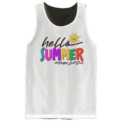 Cute Hello Summer #Happy Last Day Mesh Reversible Basketball Jersey Tank