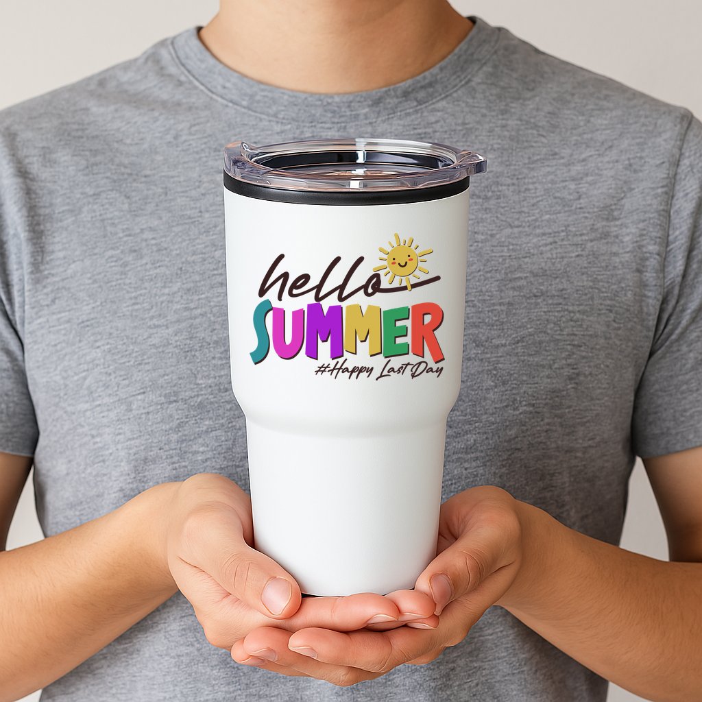 Cute Hello Summer #Happy Last Day Tumbler