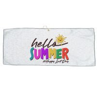 Cute Hello Summer #Happy Last Day Large Microfiber Waffle Golf Towel