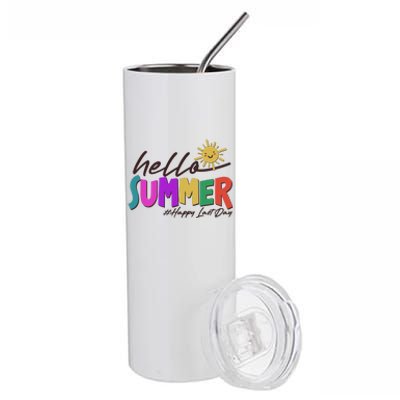 Cute Hello Summer #Happy Last Day Stainless Steel Tumbler