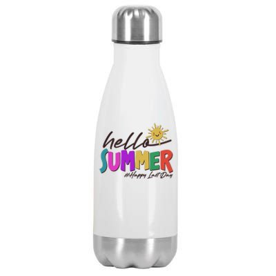 Cute Hello Summer #Happy Last Day Stainless Steel Insulated Water Bottle