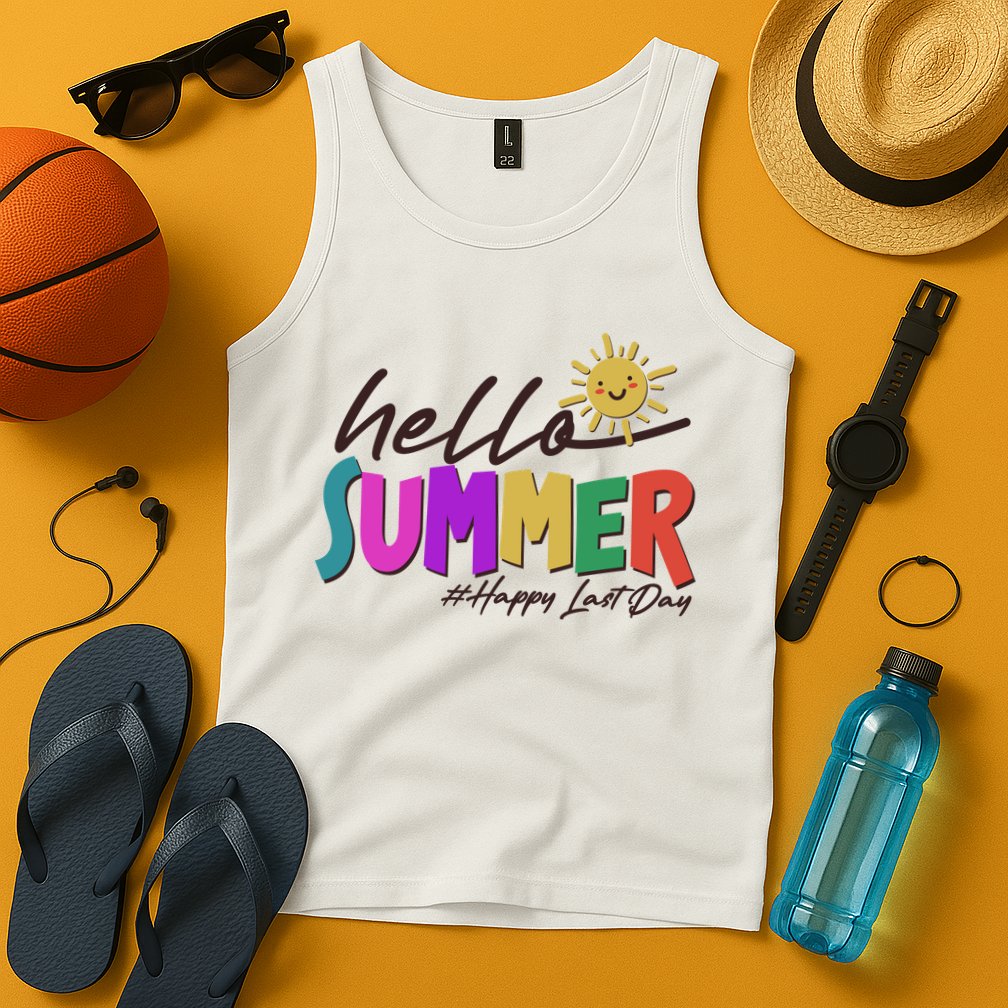 Cute Hello Summer #Happy Last Day Tank Top