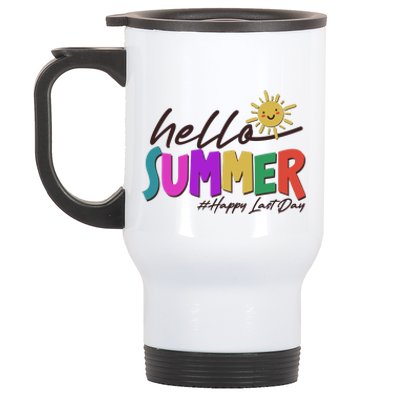 Cute Hello Summer #Happy Last Day Stainless Steel Travel Mug