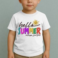 Cute Hello Summer #Happy Last Day Toddler T-Shirt