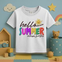 Cute Hello Summer #Happy Last Day Toddler T-Shirt