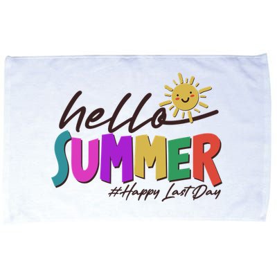 Cute Hello Summer #Happy Last Day Microfiber Hand Towel