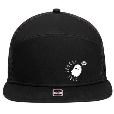 Cute Halloween Stay Spooky Ghost 7 Panel Mesh Trucker Snapback Hat