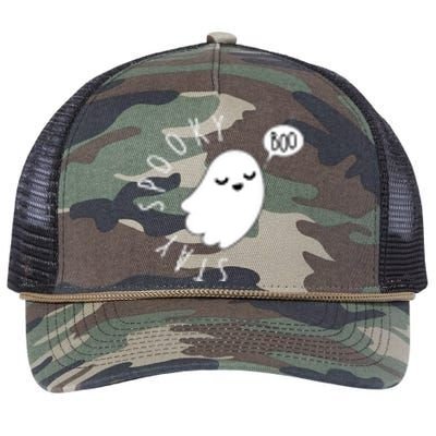 Cute Halloween Stay Spooky Ghost Retro Rope Trucker Hat Cap