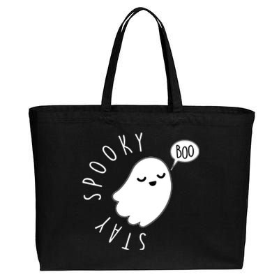 Cute Halloween Stay Spooky Ghost Cotton Canvas Jumbo Tote