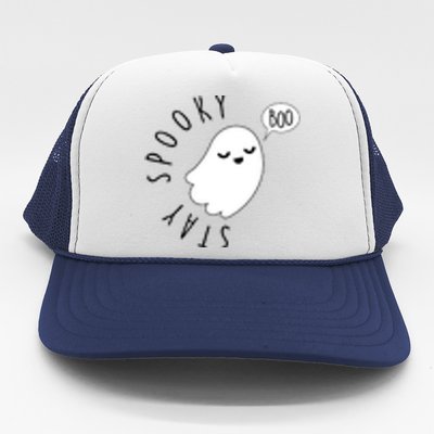 Cute Halloween Stay Spooky Ghost Trucker Hat