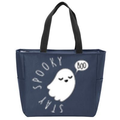 Cute Halloween Stay Spooky Ghost Zip Tote Bag