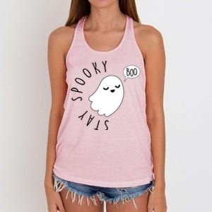 Cute Halloween Stay Spooky Ghost Women's Knotted Racerback Tank