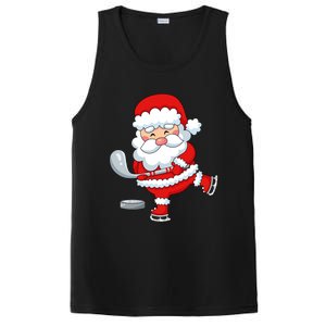 Christmas Hockey Santa Playing Hockey Santa Hockey Player Cute Gift PosiCharge Competitor Tank