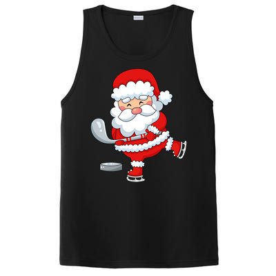 Christmas Hockey Santa Playing Hockey Santa Hockey Player Cute Gift PosiCharge Competitor Tank