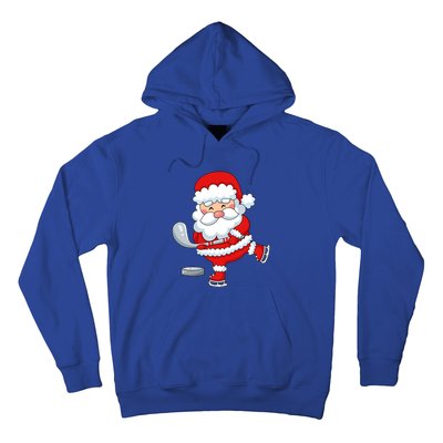 Christmas Hockey Santa Playing Hockey Santa Hockey Player Cute Gift Hoodie