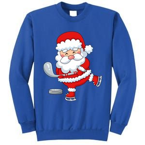 Christmas Hockey Santa Playing Hockey Santa Hockey Player Cute Gift Sweatshirt