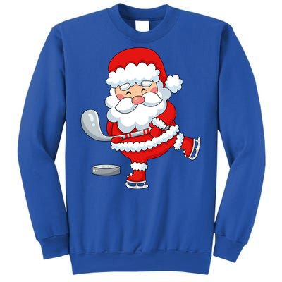 Christmas Hockey Santa Playing Hockey Santa Hockey Player Cute Gift Sweatshirt