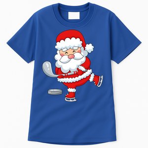 Christmas Hockey Santa Playing Hockey Santa Hockey Player Cute Gift Tall T-Shirt