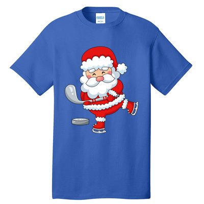 Christmas Hockey Santa Playing Hockey Santa Hockey Player Cute Gift Tall T-Shirt