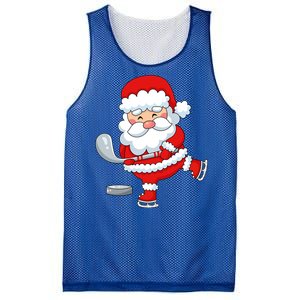 Christmas Hockey Santa Playing Hockey Santa Hockey Player Cute Gift Mesh Reversible Basketball Jersey Tank