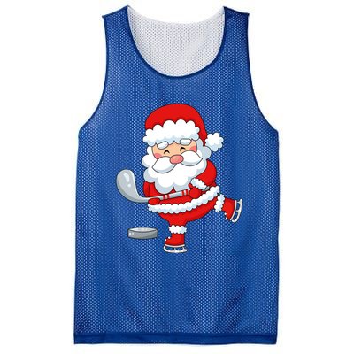 Christmas Hockey Santa Playing Hockey Santa Hockey Player Cute Gift Mesh Reversible Basketball Jersey Tank