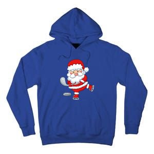 Christmas Hockey Santa Playing Hockey Santa Hockey Player Cute Gift Tall Hoodie