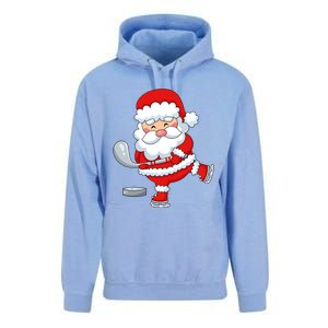 Christmas Hockey Santa Playing Hockey Santa Hockey Player Cute Gift Unisex Surf Hoodie