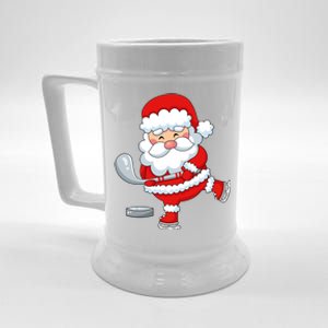 Christmas Hockey Santa Playing Hockey Santa Hockey Player Cute Gift Beer Stein