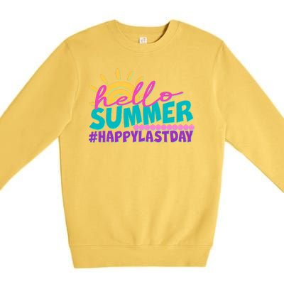 Cute Hello Summer #Happy Last Day Premium Crewneck Sweatshirt