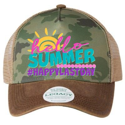 Cute Hello Summer #Happy Last Day Legacy Tie Dye Trucker Hat