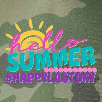 Cute Hello Summer #Happy Last Day Legacy Tie Dye Trucker Hat