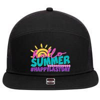 Cute Hello Summer #Happy Last Day 7 Panel Mesh Trucker Snapback Hat
