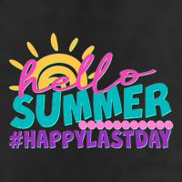Cute Hello Summer #Happy Last Day 7 Panel Mesh Trucker Snapback Hat
