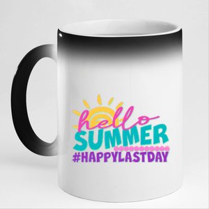 Cute Hello Summer #Happy Last Day 11oz Black Color Changing Mug