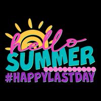 Cute Hello Summer #Happy Last Day Sustainable Bucket Hat