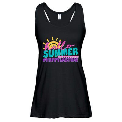 Cute Hello Summer #Happy Last Day Ladies Essential Flowy Tank