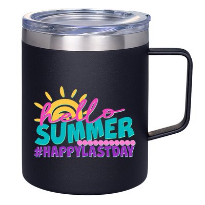 Cute Hello Summer #Happy Last Day 12oz Stainless Steel Coffee Mug