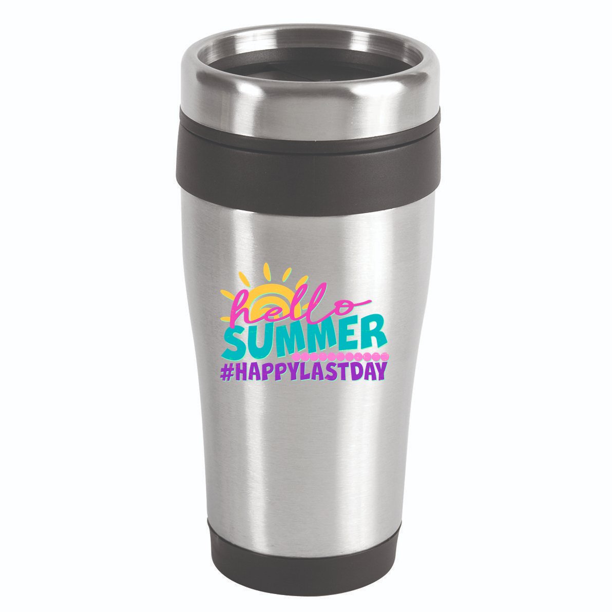 Cute Hello Summer #Happy Last Day 16oz Travel Tumbler
