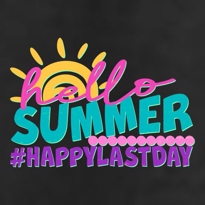 Cute Hello Summer #Happy Last Day Large Microfiber Waffle Golf Towel