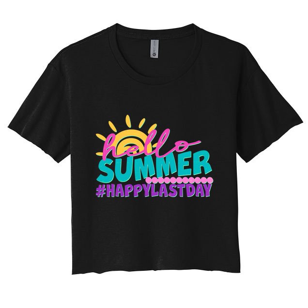Cute Hello Summer #Happy Last Day Crop Top