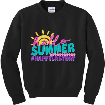 Cute Hello Summer #Happy Last Day Kids Sweatshirt