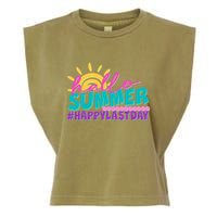 Cute Hello Summer #Happy Last Day Garment-Dyed Women's Muscle Tee