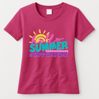 Cute Hello Summer #Happy Last Day Womens T-Shirt