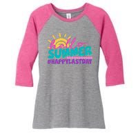 Cute Hello Summer #Happy Last Day Women's Tri-Blend 3/4-Sleeve Raglan Shirt