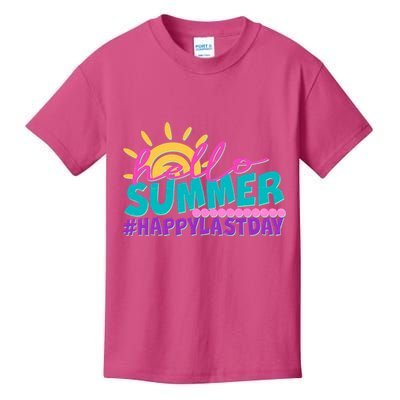 Cute Hello Summer #Happy Last Day Kids T-Shirt