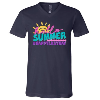 Cute Hello Summer #Happy Last Day V-Neck T-Shirt