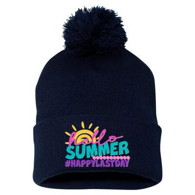 Cute Hello Summer #Happy Last Day Pom Pom 12in Knit Beanie