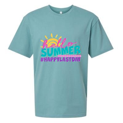 Cute Hello Summer #Happy Last Day Sueded Cloud Jersey T-Shirt