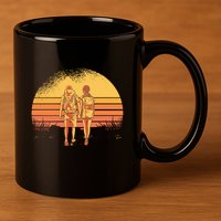 Couple Hiking Sunset 11oz C Handle Ceramic Mug