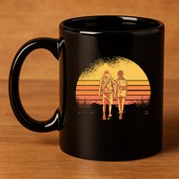 Couple Hiking Sunset 11oz C Handle Ceramic Mug